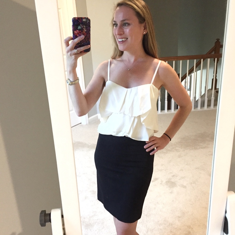 **SOLD** BCBG MaxAzria Black White Silk Dress - Picture 7 of 8
